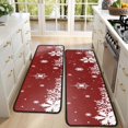 thumbnail image 4 of Kitchen Rugs Sets Of 2,Red Christmas Snowflake Pattern Anti Fatigue Kitchen Mat Rugs Non Slip Washable,Decorative Kitchen Floor Mats for Kitchen,Sink,Laundry,17"x47"+17"x47", 4 of 5