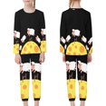 thumbnail image 4 of DISNIMO Moon Cartoon Pajamas Set for Kids Boys Pj Sets 3/4 Two Piece Set Pjs for Kids Girls Cute Sleep Wear Set for Kids Long Sleeve Pajama Set Crewneck Pajiama Set Kids, 4 of 6
