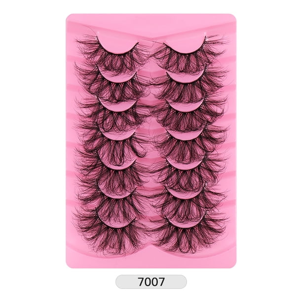 Xiao Hua 7 pares de pestañas postizas de visón sintético, suaves y esponjosas, de aspecto natural y volumen, A7077