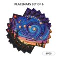 thumbnail image 3 of Placemats Set of 6, Galactic Night Over Meadow Place mats for Dining Table Indoor/Outdoor, Cute Heat Resistant Washable Table Mats(18" x 12"), 3 of 8