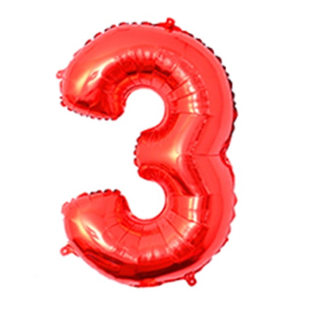 Advancent 32 pulgadas número globo decorativo papel de aluminio globo cumpleaños boda fiesta vacaciones regalo decoración tipo 7 Kits de decoración para fiestas rojo tres