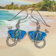 thumbnail image 4 of Unique Gorgeous Hawaiian X-Large Blue Opal Stingray Earring, Sterling Silver Opal Sting Ray Dangle Earring E4120 Birthday Gift, Statement PC, 4 of 9