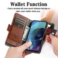 thumbnail image 2 of Case for Motorola Moto G71 Cover Leather Wallet Folio Case Book Design Flip Magnetic Closure - Brown, 2 of 5