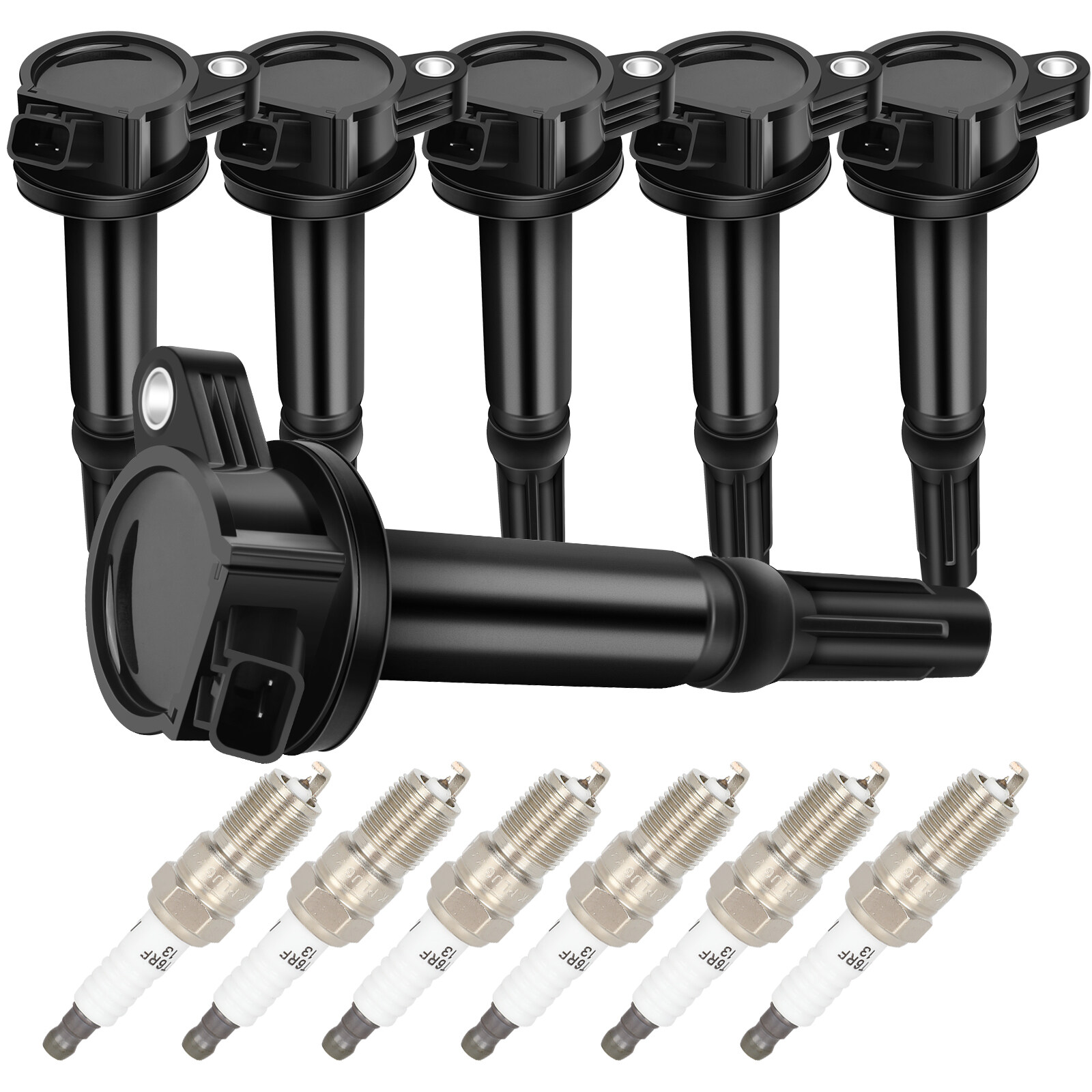 ECCPP UF486 6 ignition coils with 6 iridium Spark Plugs for ford for Mercury for Lincoln for Mazda Fusion Zephyr Tribute Milan 3.0L V6 UF-486 DG514 UF486