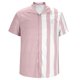 thumbnail image 1 of Camiseta Hawaiana para Hombres, Manga Corta Botón Abajo Cardigan con Cuello de Giro, Impresión de Raya Casual, 1 of 4
