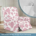 thumbnail image 3 of Xoenoiee Pink Cow Print Recliner Chair Covers 4-Pieces Recliner Covers Stretch 1 Seat Reclining Chair Cover Washable Lazyboy Recliner Covers Furniture Protector for Living Room, 3 of 7