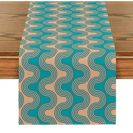

Geometric Wavy Pattern Table Runner Decoration Home Decor Dinner Table Coffee Table Decor Dining Antifouling Table Runners