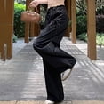 thumbnail image 3 of WILLBEST Pantalones Cargo Casuales para Mujer, de Cintura Alta, Holgados, de Trabajo, con Bolsillos, para Uso Diario. Chica, 3 of 4