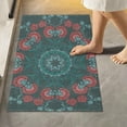 thumbnail image 2 of Dreamtimes Vintage Bohemian Floral Bath Mat Set Soft High Absorbent Non Slip Rectangular Bath Rug+U-Shaped Toilet Mat, Non-Slip Bath Carpet Bath Mats for Bathroom 17.3"x13.4"+23.6"x15.7", 2 of 5