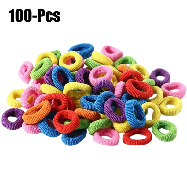 Bangcool Bangcool 100Pcs Kids Hair Ties Assorted No Crease Elastic
