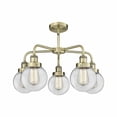thumbnail image 2 of Innovations Lighting  Beacon - 5 Light 24" Stem Hung Chandelier Antique Brass/Clear, 2 of 2