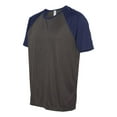 thumbnail image 2 of All Sport B81107633 Performance Raglan T-Shirt, Dark Grey Heather & Sport Navy - Small, 2 of 5