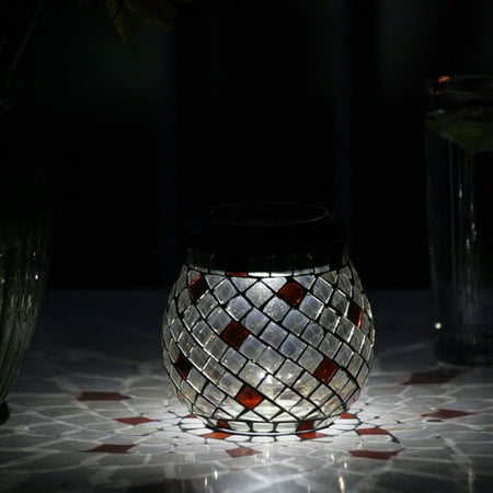 Smart Solar Glass Mosaic Solar T-Light, Champagne