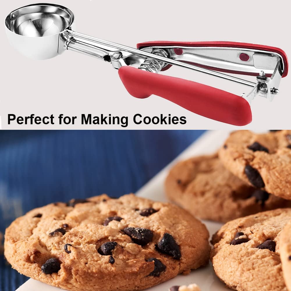 OXO Good Grips Medium Silicone Cookie Scoop & Small Spatula Set​, Medium  Cookie Scoop & Small Spatula, Red