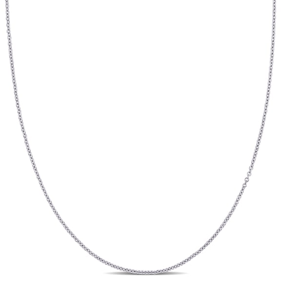 Everly Women's 1mm 14k White Gold Round Cable Chain Necklace