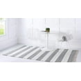 thumbnail image 2 of Unique Loom Chindi Rag Collection Hand Woven Striped Natural Fibers Gray Area Rug (9' 0 x 12' 0), 2 of 2