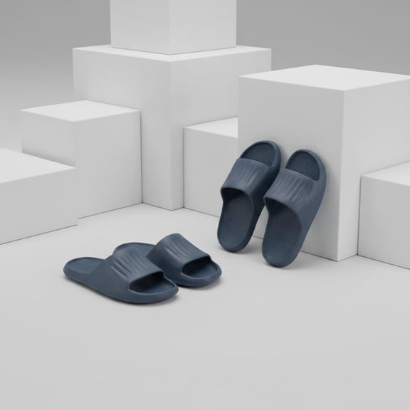 2-Pack Lightweight EVA Slippers for Women & Men, Soft Thick Sole Shower Slides, Non-Slip Comfortable Home Bathroom Sandals, Solid Color