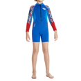 thumbnail image 2 of Traje de neopreno para niños, traje de buceo térmico con cremallera frontal para mantener el calor en el agua. Color Azul L, 2 of 9