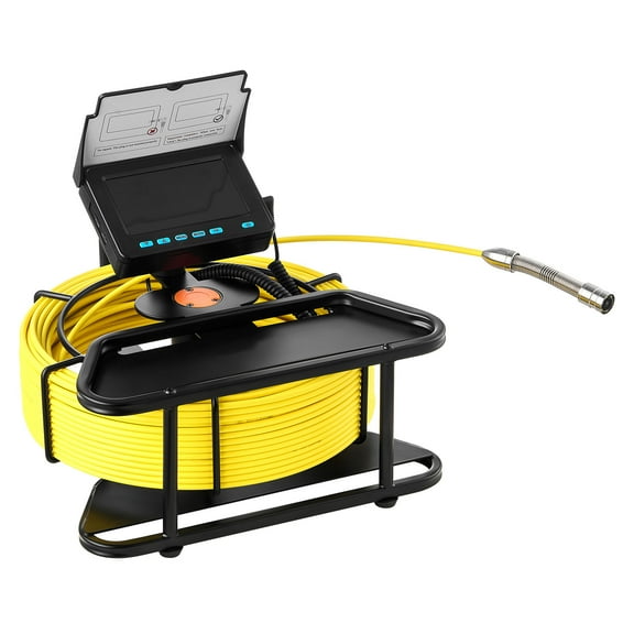 KFFKFF Sewer Inspection Camera, 66 ft/20m, 4.3" Drain Camera, IP68 Waterproof Plumbing Camera with Lights - 6 Adjustable LEDs, 4500mAh Battery & 16GB Card for Pipe and Duct Inspections