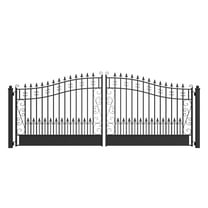 ALEKO Steel Dual 16 x 6 feet Black Swing Driveway Gate Venice Style