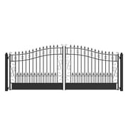 ALEKO Steel Dual 16 x 6 feet Black Swing Driveway Gate Venice Style