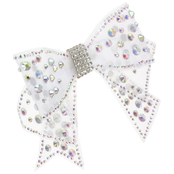 GAXIRE White Rhinestone Gauze Bow 4.5 Inch for Wedding Shoe Decoration and Daily Life Accessories