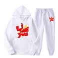 thumbnail image 2 of Jinhomg Womens 2 Piece Cute Sets 2025 Valentine's Day Sweatsuit Funny Cartoon Graphic Holiday Hoodies with Elastic Drawstring Waist Sweatpants White L, 2 of 6