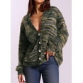 thumbnail image 3 of Suéter PRETTYGARDEN de rayas con cuello en V y botones, manga larga, talla L, 3 of 4
