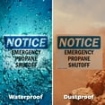 thumbnail image 4 of (2 Pack) Emergency Propane Shutoff OSHA Notice Sign 18 Inch X 12 Inch Vinyl Label Decal Sticker Weather Resistant, UV Protected for Workplace, Business, and Construction Site, Made in, 4 of 6