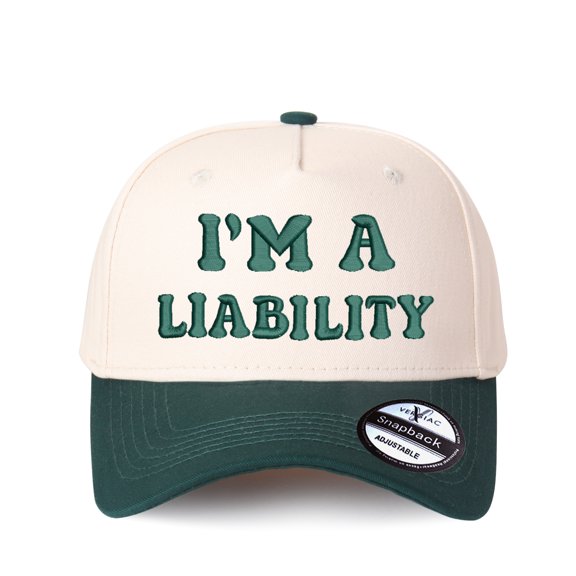 Vergiac I'm A Liability Letter Embroidered Color Block Trucker Hat, Unisex Adjustable Cotton Breathable Fashion Cap for Travel Daily Outdoor Wear