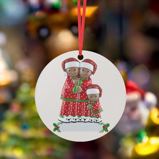 onlyliua Liquidación Adorno de Familia Sobreviviente Personalizado con Arte de Hierro, Decoración Navideña de 2020