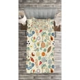 thumbnail image 3 of Ambesonne Sport Quilted Bedspread Set 2 Pcs, Cartoon Style Elements, Twin Size, Multicolor, 3 of 3