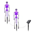 thumbnail image 2 of EclipseJewels Halloween Garden Stake Lights Outdoor Solar Decor 2-Pack - Two Glowing Skeleton LED Figurine Lamps, 3D Creepy Waterproof Skull Yard Stakes for Grave Lawn Patio Party,Purple, 2 of 4