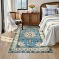thumbnail image 3 of Wonnitar 4'x6' Boho Area Rug - 4x6 Blue Bedroom Rug Living Room Mat, Distressed Soft Non Slip Washable Indoor Nursery Throw Carpet for Apartment Dining Kitchen Table Entrance, 3 of 9