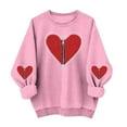 thumbnail image 2 of AUNVITO Women's Valentine's Day Sweatshirt Long Sleeve Round Neck with Heart-Shaped Print Casual and Fashionable Style, 2 of 6