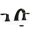 thumbnail image 1 of Bathroom Sink Faucet, Faucet for Bathroom Sink, Widespread Brushed Nickel Bathroom Faucet 3 Hole with Stainless Steel Pop Up Drain and cUPCFree Hose - (Brushed Nickel), 1 of 9