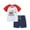 Red, variant on Odeerbi 2-8 Years Kids Boys Summer Outfits Cute Print Cotton Short Sleeve T-Shirt Shorts Two-piece Set Casual Loose Elastic Waist Loungewear Kids Boys Clothes