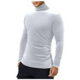 thumbnail image 1 of Uinagy Men's High Collar Solid Color Pullover Long Sleeve Sweater, 1 of 4