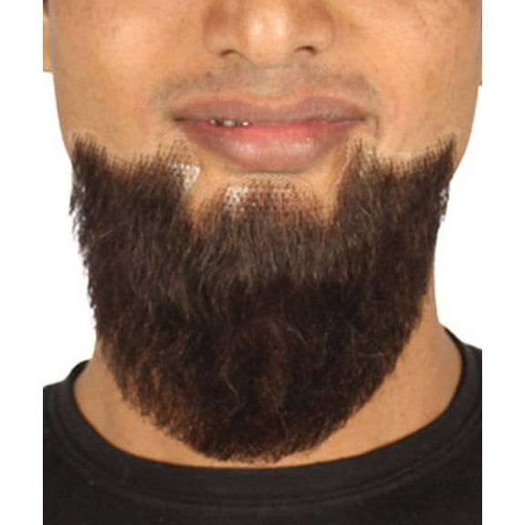 HPO Adult Men's Fake Mustaches, Full Balbo Style Beard Set, Dark Brown Cosplay Beard