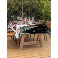 thumbnail image 2 of Outdoor Tablecloth with Umbrella Hole and Zipper, Black Christmas Rectangle Table Cloth 60x102 Inch Waterproof Tablecloth, Snowman Xmas Truck Balls Tree Picnic Table Cover for Patio Camping, 2 of 7