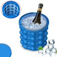 thumbnail image 1 of Bandeja de hielo con molde para cubitos de hielo, cubo de hielo de silicona grande, máquina de cubitos de hielo, circular, portátil (azul oscuro), 1 of 5