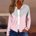 thumbnail image 6 of Women's Full Zip Up Hoodie Cardigans Striped Print Casual Fashion Outerwear Hooded Sweatshirt Fall Spring Coats (XL, Pink 01), 6 of 6