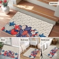 thumbnail image 5 of 4th of July Entryway Rug 2'x3'&nbsp; Non Slip Front Door Mats, Independence Day Farmhouse Stars Red Blue Entrance Rugs Indoor Outdoor Carpet, Washable Floor Mats Small Area Rug for Bedroom Kitchen, 5 of 8