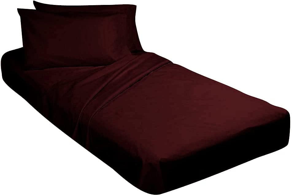 Bed Cot Fitted Sheet 30" x 80" Wine Solid 1 Qty Cot Fitted Sheet