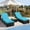 Blue, variant on 2 Pieces Outdoor Patio Lounge Furniture Set, Outdoor Poolside Reclining PE Rattan Chaise Lounge Set of 2, Tempered Glass Top Coffee Table, Brown PE Wicker and Blue Cushions