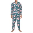 thumbnail image 3 of Sikiie Funny Pig Faces Mens Pajama Set, Soft Warm Long Sleeve Sleepwear, Cozy Button-Down Pjs for Men-Large, 3 of 7