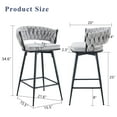 thumbnail image 2 of 360° Free Rotation Modern Bar Stools with Breathable Linen Cushions for Kitchen or Dining Seating, Set of 2, 2 of 11