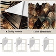 thumbnail image 3 of Brown Teal Geometric Kitchen Window Curtains, Swag Curtains Valance for Bedroom Living Room Bathroom, Retro Modern Plaid Abstract Art Rod Pocket Window Treatment Curtain Block Drapes 2 Panels 36"x45", 3 of 9