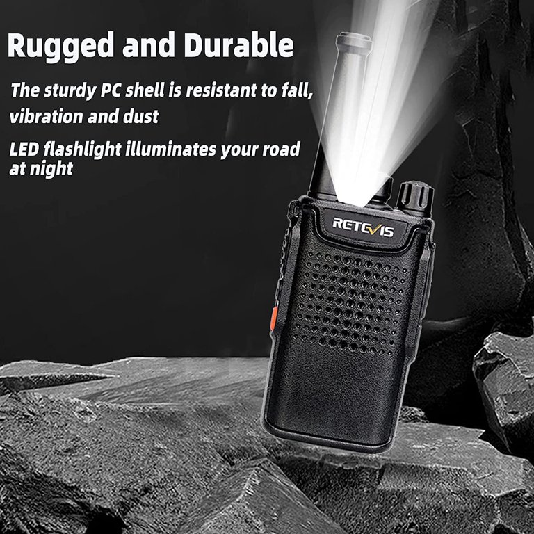 Retevis RT67 Two-Way Radio VOX Flashlight Rechargeable Walkie Talkies(2  Pack) - Baofeng Radios 