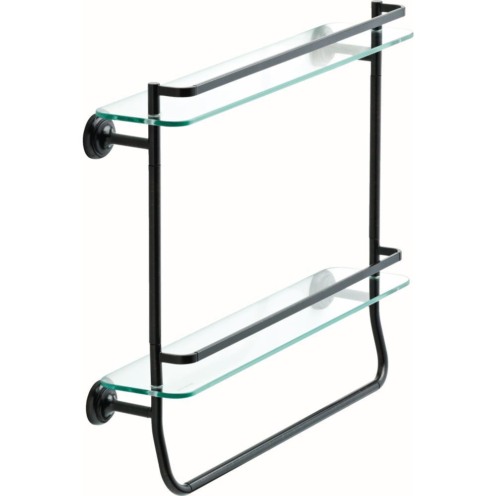 Delta FSS08VBR 20" Glass Double Shelf with Towel Bar Bronze
